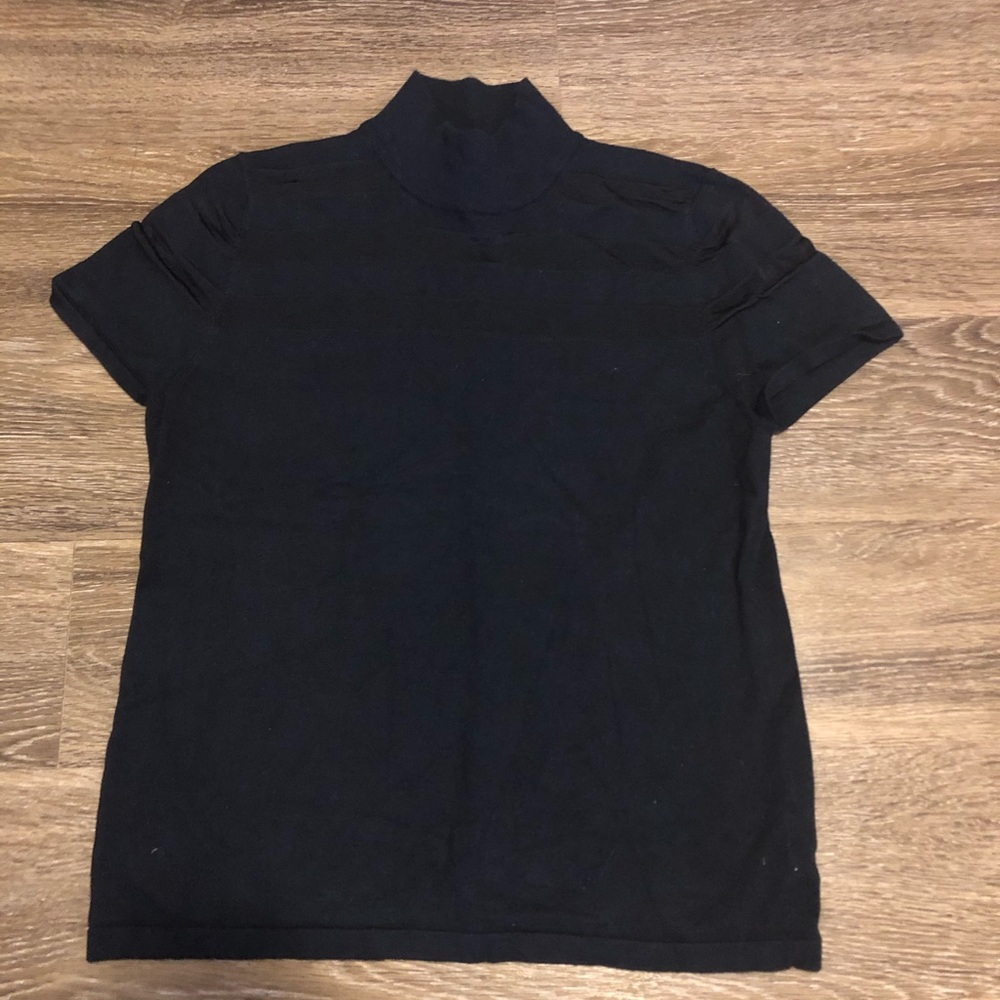 Sz XL Premise Studio Black Short Sleeve Turtleneck